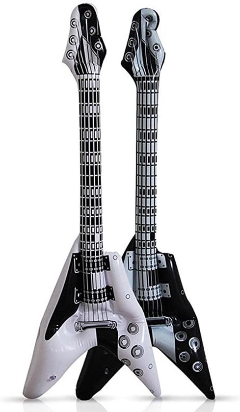 roze Geef energie Laatste Kruger - Opblaas gitaren van 2x stuks - Zwart en wit 100 cm lang | bol.com