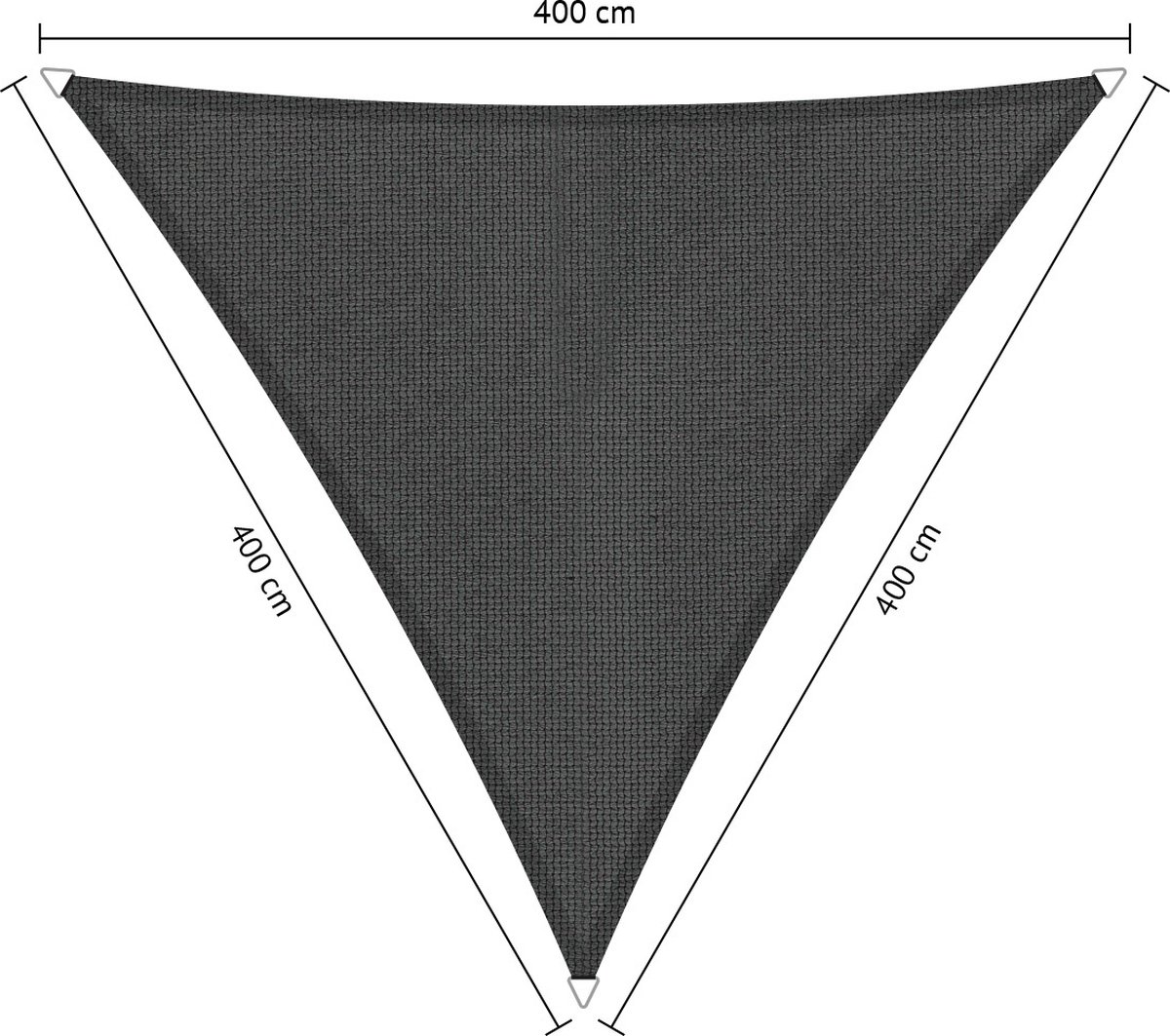 Shadow Comfort® Gelijkzijdige Driehoek Schaduwdoek - UV Bestendig - Zonnedoek - 400 x 400 x 400 CM - Carbon Black