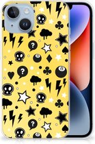 Silicone Back Cover Geschikt voor iPhone 14 Telefoon Hoesje Punk Yellow