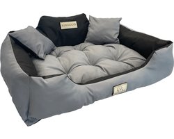 Kingdog - Hondenmand Groot - Katten- en Hondenbed - Buitenmaat 115 x 95 - Maat XL - Donkergrijs