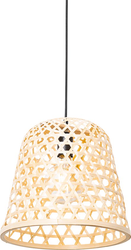 QAZQA rayan - Oosterse Hanglamp - 1 lichts - Ø 30 cm - Naturel - Woonkamer | Slaapkamer | Keuken