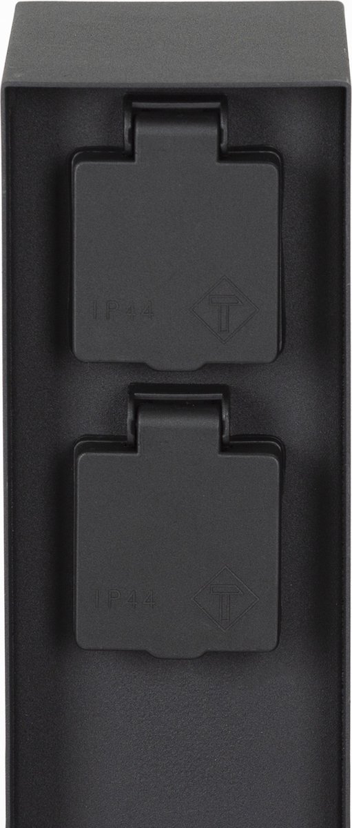 Tuinstopcontact Charge 2 zwart dubbel buitenstopcontact - Randaarde