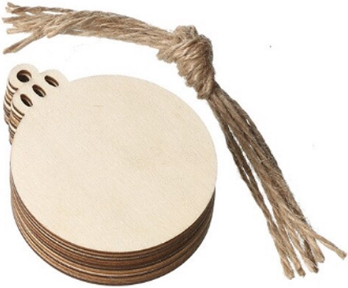 Houten Kersthangers Kerstballen om zelf te beschilderen / kleuren (10