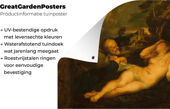 Affiche jardin - Toile jardin - Posters de jardin extérieur - Angélique épiée par l'ermite - Peinture de Pierre Paul Rubens - 120x90 cm - Jardin