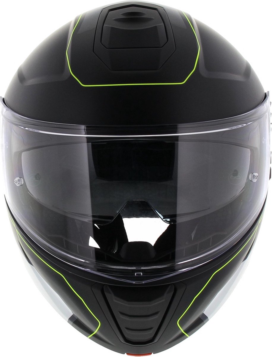 Vito Furio 2 systeemhelm mat zwart geel M motor scooter brommer