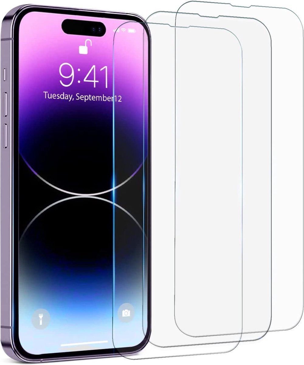 Screenprotector Geschikt voor 14 Pro – beschermglas gehard glas tempered glass – 3 stuks