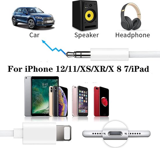 Câble Lightning vers Jack - Câble Aux iPhone 14 / 14 Pro / 14 Pro Max - Câble  iPhone