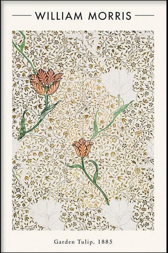 Walljar - William Morris - Garden Tulip - Muurdecoratie - Poster