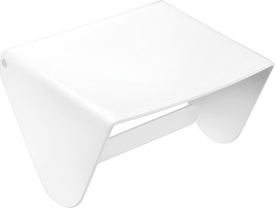 Cosmic toiletrolhouder met klep BWC wit poli 13x11,5x11cm