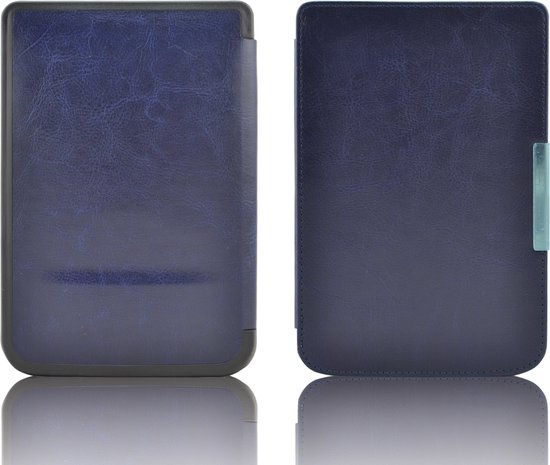 Housse pour liseuse adaptée au PocketBook Basic Touch - Sleepcover - Fonction Auto/Wake - Fermeture magnétique - Bleu foncé