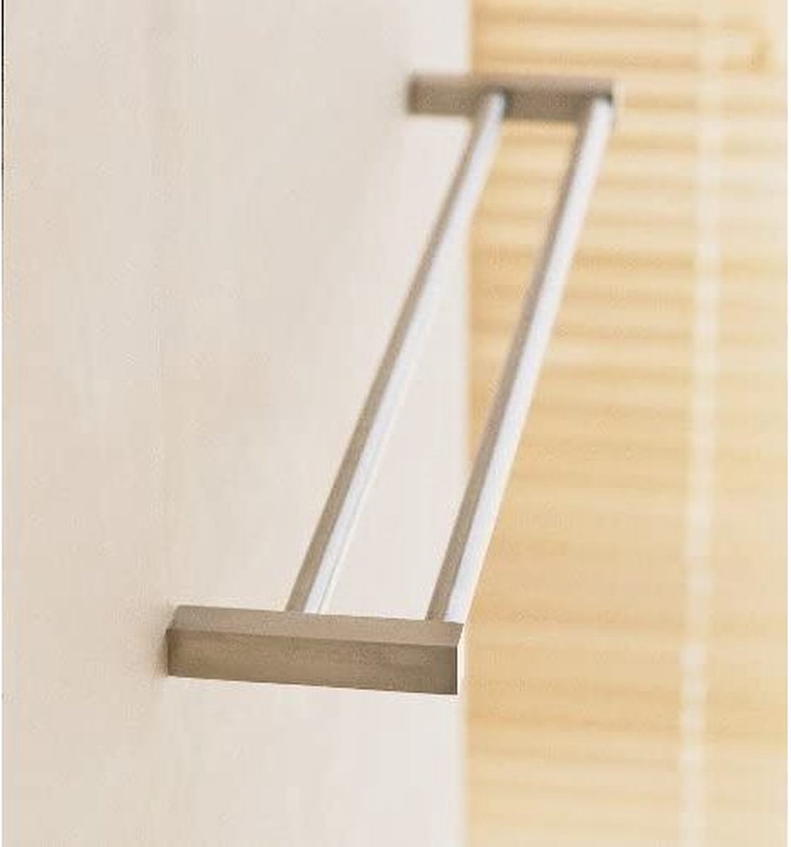 Pom D'or handdoekhouder dubbel METRIC 50cm inox mat 50x10x2cm
