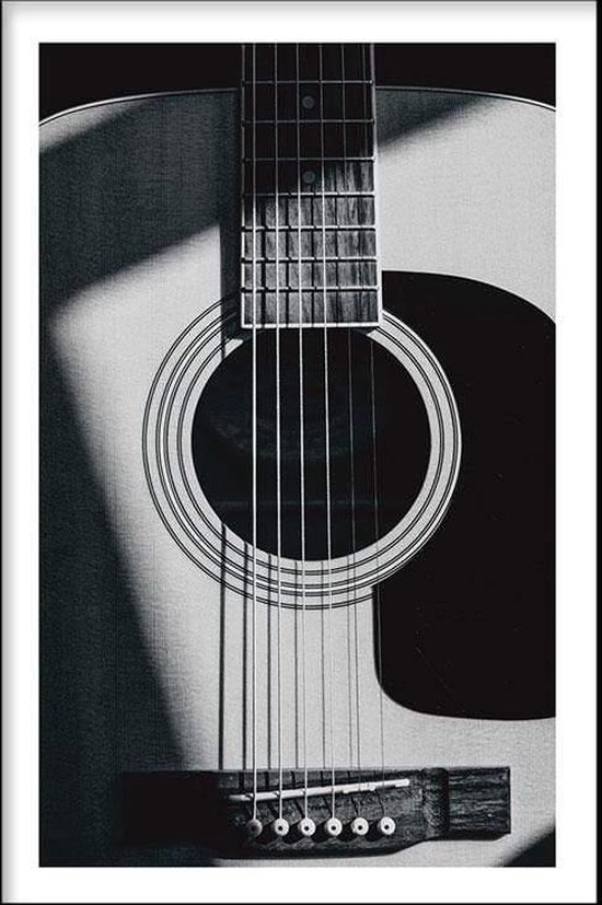 Walljar - Guitar - Muurdecoratie - Poster met lijst