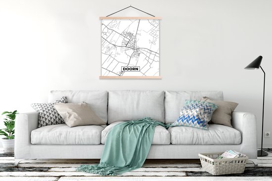 Porte-affiche avec affiche - Affiche scolaire - Carte - Plan de la ville - Doorn - Carte - 120x120 cm - Lattes vierges