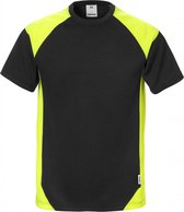 Fristads T-Shirt 7046 Thv - Zwart/hi-vis geel - XS