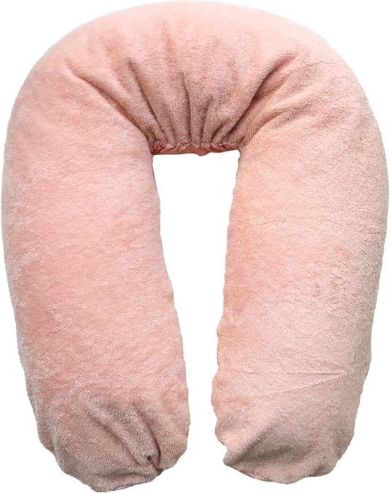 Voedingskussen - Form Fix XL Zwangerschapskussen - Voedingskussen - Zijslaapkussen - Body Pillow - Lichaamskussen - 185 cm - Inclusief Badstof/Katoen Hoes Roze