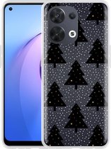 Oppo Reno8 5G Hoesje Snowy Christmas Trees - Designed by Cazy