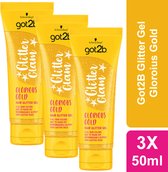 Got2B Glitter Gel - Glorius Gold - 50 ml - 3 stuks Voordeelverpakking - Schwarzkopf