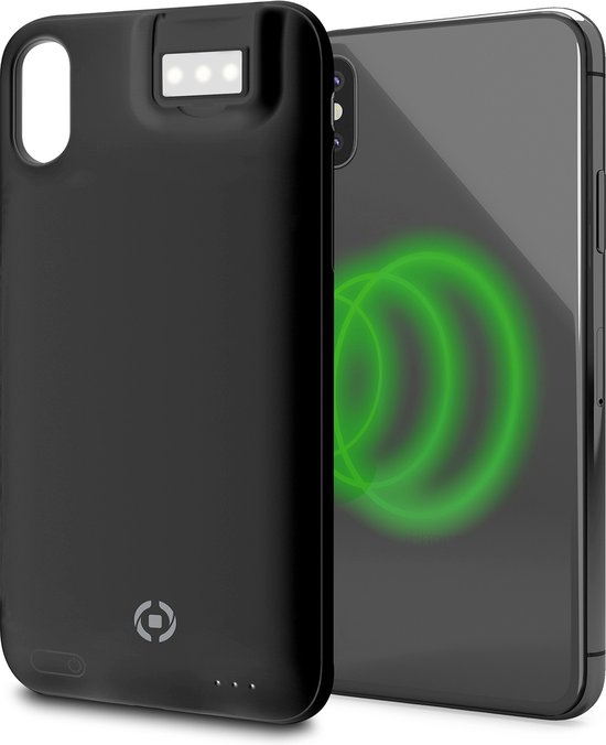 Celly PowerCase, Housse, Apple, iPhone XS/X, 14,7 cm (5.8"), Noir