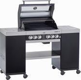 Rösle Barbecue Gaz Videro G4- SL 30 mbar - Acier inoxydable - 154x60x118 cm - Argent