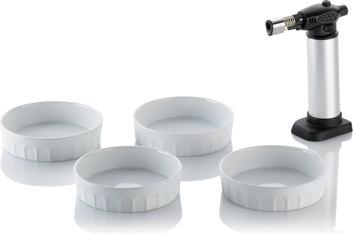 Kela Keuken - Manou Crème Brûlée Set - Zilver - Metaal
