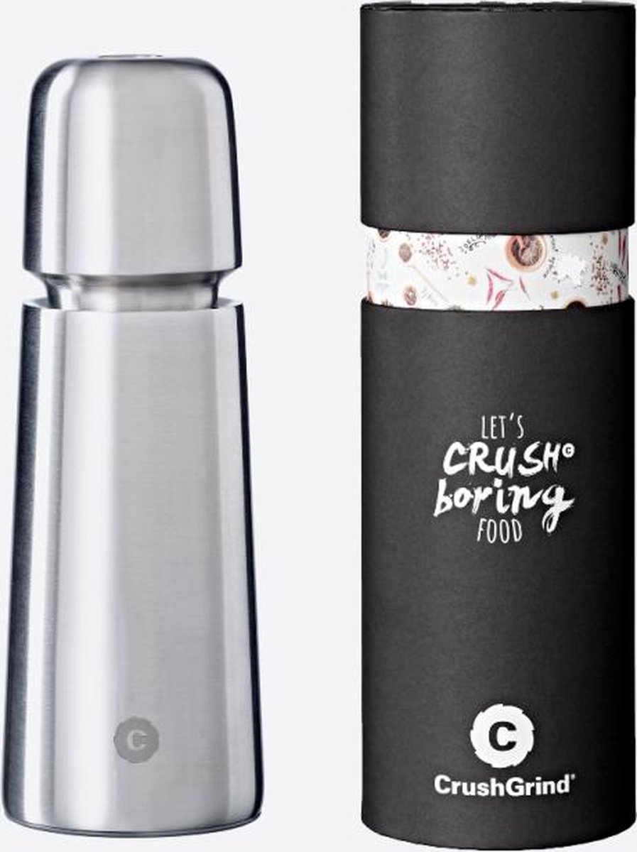 Crushgrind Stockholm peper- of zoutmolen uit rvs zilvergrijs 16.8cm