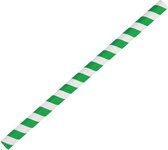 Fiesta Green groen/wit gestreepte papieren smoothierietjes 21cm