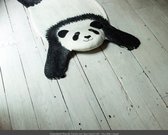 Sew Heart Felt - Vloerkleed/tapijt - Uniek handgemaakte 'Ping de Panda' - Zwart/Wit - ~50x80 cm