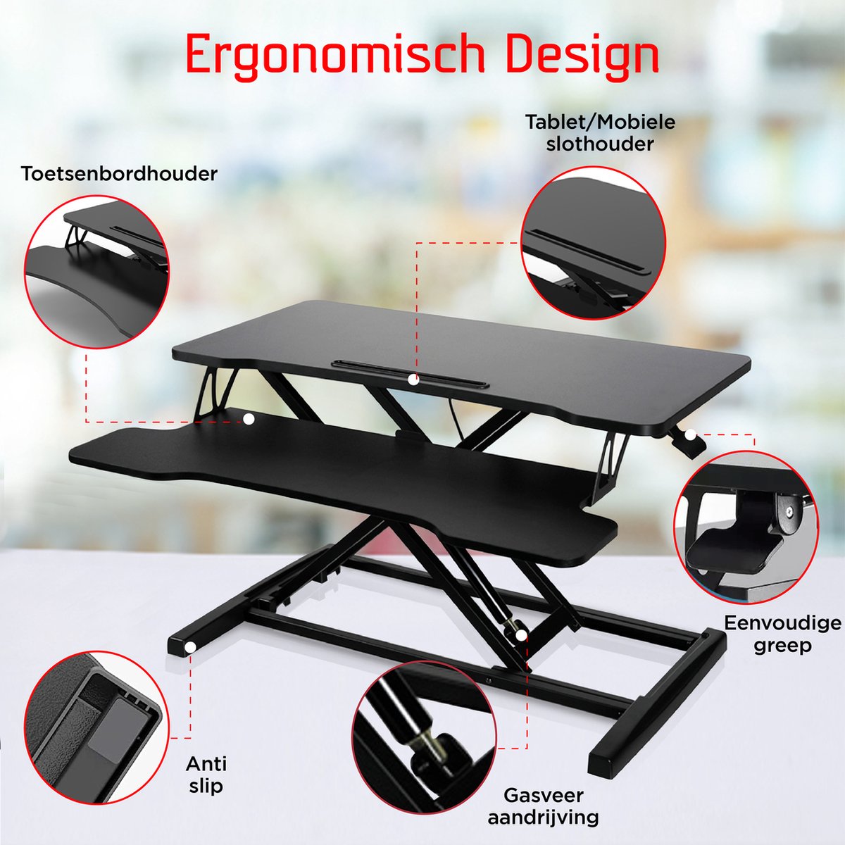 Dynaseat Dynaseat Zit-Sta Bureauverhoger - afbeelding 5