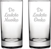 Gegraveerde longdrinkglas 28,5cl De Leukste Muoike-De Leukste Omke