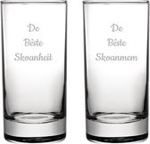Gegraveerde longdrinkglas 28,5cl De Bêste Skoanheit- De Bêste Skoanmem