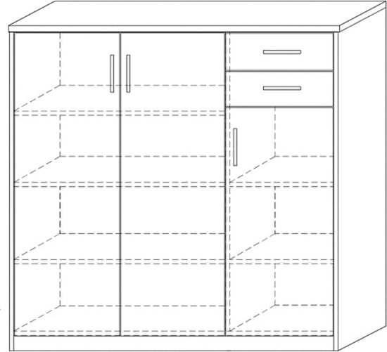 Hioshop New Mexico hoekkast vitrine wit grenen | Leen Bakker