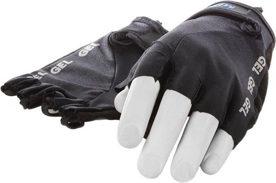 Lycra handschoen Mirage met gelpads maat  L - zwart/zwart