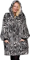 Homie Hoodie - Couverture à capuche ultra douce - Plaid avec manches - Zebra