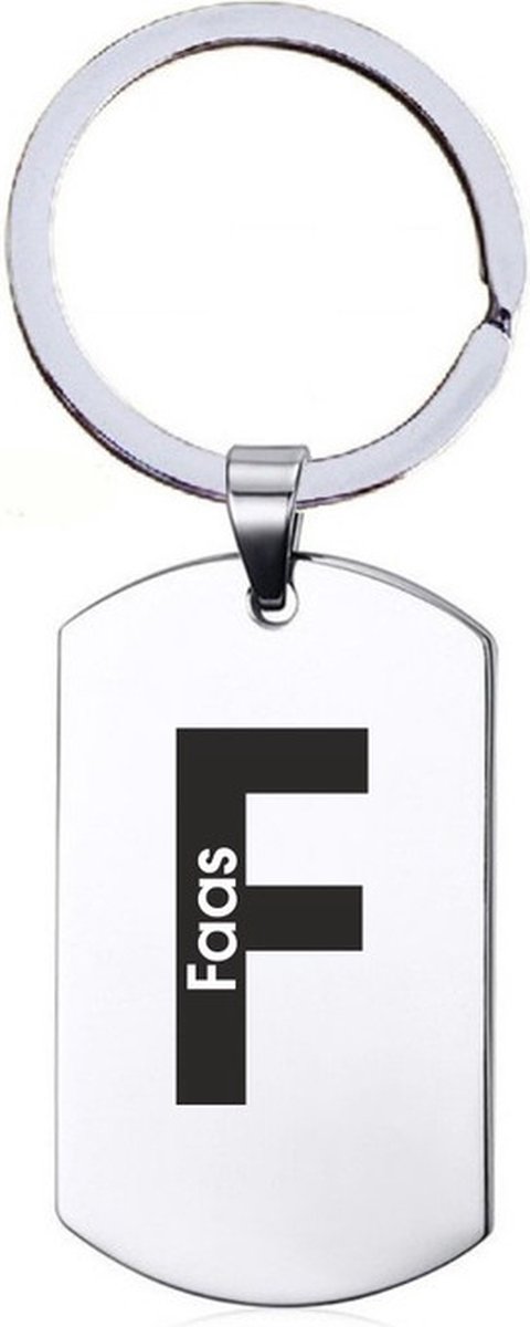 Naamkado - Faas - RVS Sleutelhanger