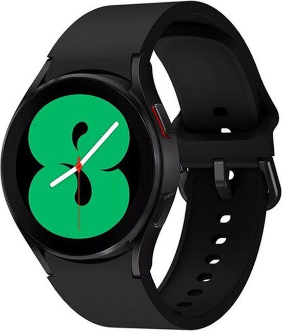 Siliconen sportbandje 20mm zwart passend voor Samsung Galaxy Watch 4, 5, 6, 7 en FE, flexibel en waterbestendig