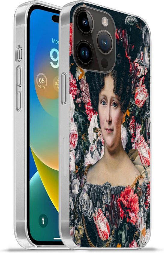 Yoedge Transparante beschermhoes voor iPhone 14/iPhone 13, esthetisch, kleurrijk, zomerbloemenpatroon voor vrouwen en meisjes, siliconen beschermhoes, flexibel frame, achterkant van PC, hoes voor