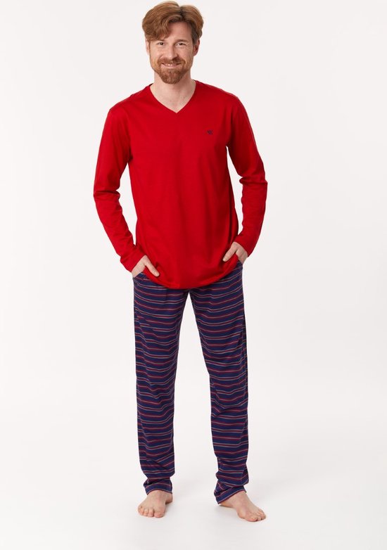 Woody pyjama heren - rood - 222-2-MVL-S/485 - maat S | bol.com