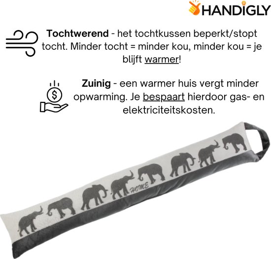 Tochtkussen - Tochtrol - Tochthond Tochtstopper voor Deuren en Ramen ...