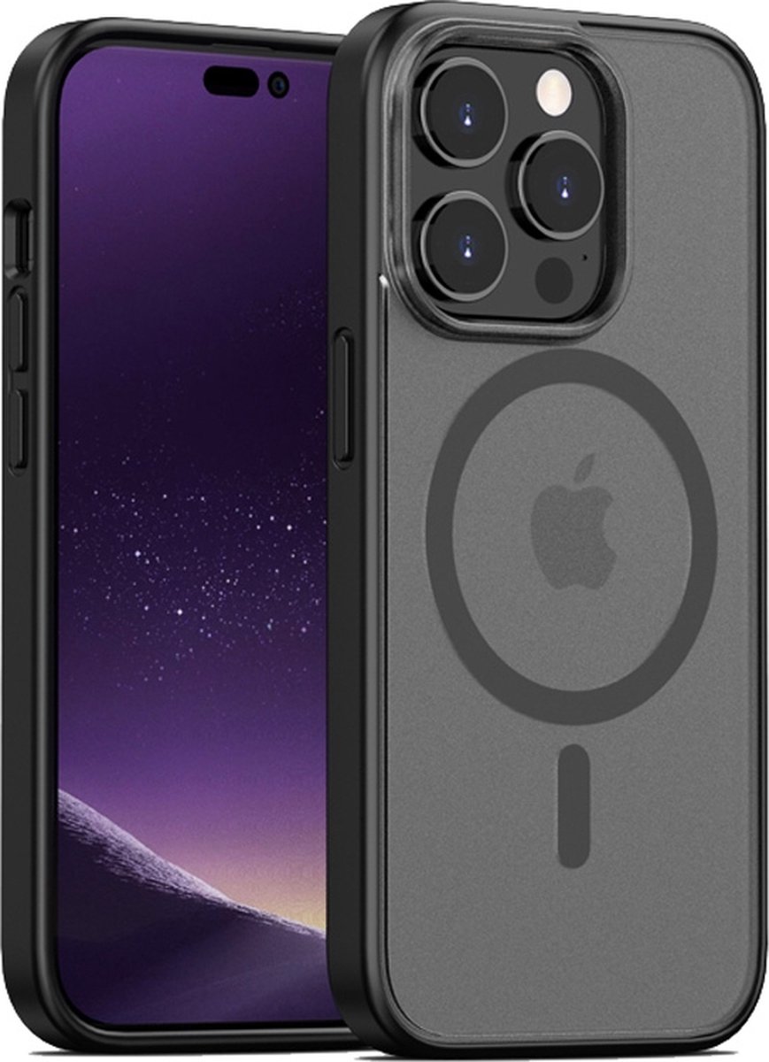 iPhone 14 hoesje met Magsafe - Schokbestendig ontwerp met magneetring - Bumper Case met Magsafe - zwart