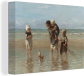 Canvas - Schilderij Oude meesters - Kunst - Kinderen der zee - Jozef Israëls - 80x60 cm - Kamer decoratie - Woonkamer