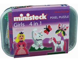 foto van Ministeck Girls 4in1 Plastic Doos 500 stukjes