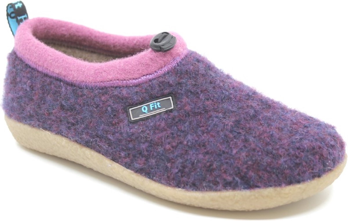 -Fit, CATO, 3567.5 Purple, Paarse wollen pantoffels