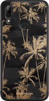 Casimoda® telefoonhoesje - Geschikt voor Huawei P Smart (2019) - Palmbomen - Zwart TPU hoesje - Backcover - Zwart - Planten