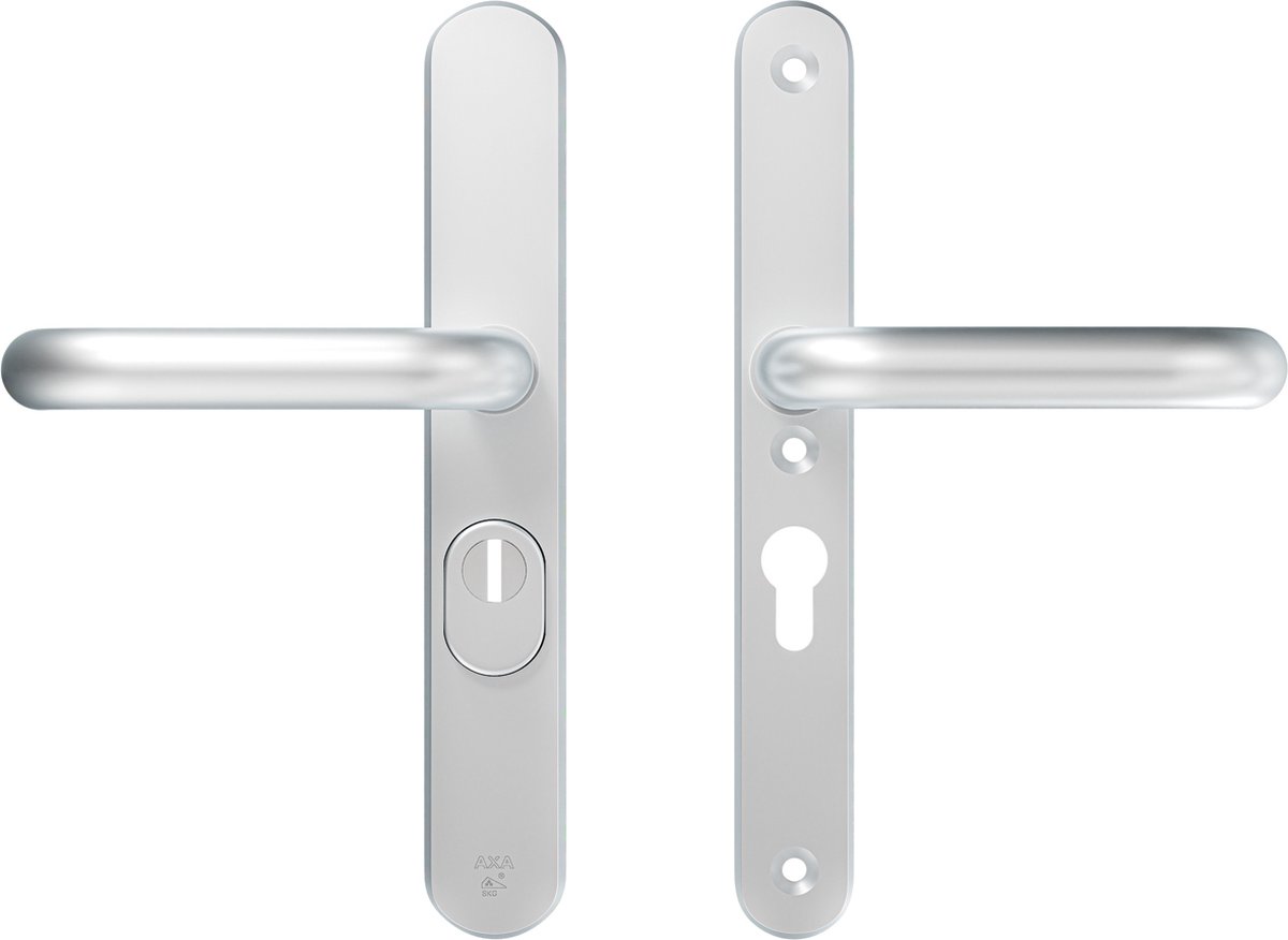 AXA Veiligheidsbeslag (Oval Plus) Smal Aluminium glad: Kruk-Kruk (model U) PC55 met kerntrekbeveiliging SKG***