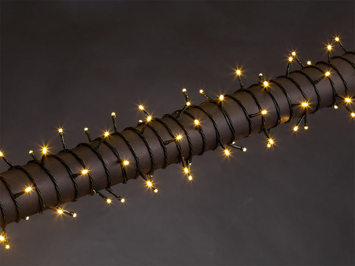 Stella LED, lichtslinger, 20 m, 300 leds, warmwit, groene kabel, voor binnen en buiten, 24 V