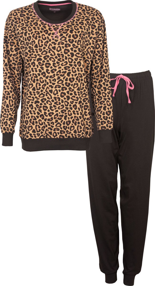 Irresistible Dames Pyjama - Katoen - Luipaardprint - Bruin
