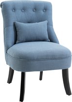 HOMCOM Relaxstoel met rugkussen tv-stoel fauteuil verhoogde poten linnen 833-727