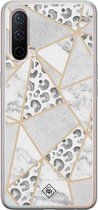 Casimoda® hoesje - Geschikt voor OnePlus Nord CE - Stone & Leopard Print - TPU - Backcover - Bruin/beige - Luipaardprint