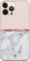 Casimoda® hoesje - Geschikt voor iPhone 13 Pro Max - Rose All Day - Siliconen/TPU telefoonhoesje - Backcover - Bloemen - Grijs