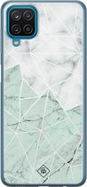 Casimoda® hoesje - Geschikt voor Samsung A12 - Marmer Mint Mix - Backcover - Siliconen/TPU - Mint